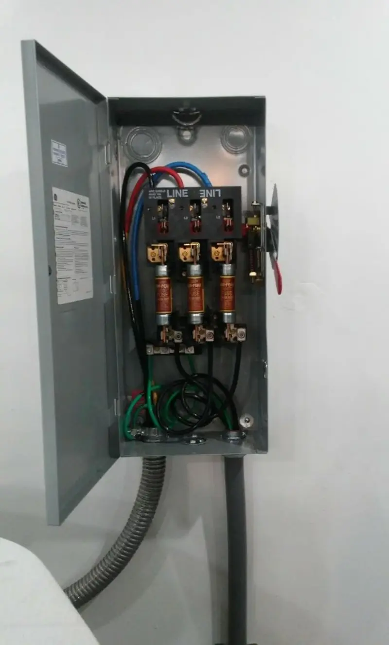 Three-phase disconnect switch installed for Smoke Detector Installation in Marin City